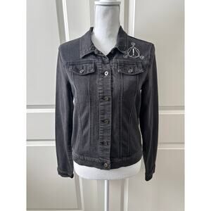 Panic! At The Disco Black Stretch Denim Button Jacket Size S